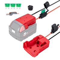 Kit d'adaptateurs Power Wheel pour batterie Mil Waukes 18V avec fil 12AWG pour la robotique, les lampes de travail, les camions RC et les jouets RC