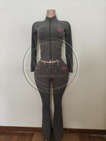 Fabricants de vêtements Ensemble pour grandes filles Vêtements d'hiver Y2k Veste et pantalon à rayures colorées Ensemble 2 pièces pour femmes