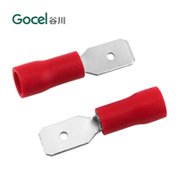 Terminal de crimpado macho de latón con aislamiento de PVC, conector de cable automotriz de 12V MDD1.25-187 para arnés de cableado automotriz, venta al por mayor de fábrica