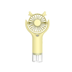 Handheld Mini USB Fan Cartoon Neck-Hanging Foldable Plastic <b>Three</b>-Speed Spray Fan Touch Control English - Product Image 1