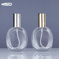 Bouteille de parfum en verre transparent de conception personnalisée de 50ml en gros en forme de poire avec joint de pulvérisateur de pompe boîte de présentation