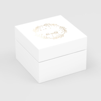 Petites boîtes d'emballage de luxe personnalisées A6 deux pièces pour bijoux et cartes-cadeaux, boîtes carrées avec couvercle blanc et boîte de base pour montres et bracelets