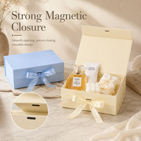 Boîte cadeau pliable en papier synthétique à base de pâte de bois écologique, avec nœud en ruban satiné, emballage de luxe recyclable et réutilisable