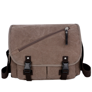 Sac messager en toile personnalisé de haute qualité pour hommes, sacoche décontractée avec plusieurs compartiments pour le collège et les voyages - Product Image 1