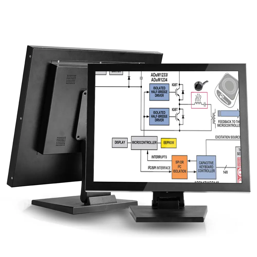 19 inç monitör dokunmatik ekran TFT LCD IP65 su geçirmez dokunmatik ekran endüstriyel monitör görüntüler CNC makineleri monitör