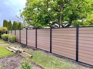 Panneaux WPC multicolores imperméables XINDAI, clôture d'intimité extérieure, barrière de <span class=keywords><strong>jardin</strong></span>, décoration murale extérieure - Product Image 4