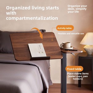 Table <span class=keywords><strong>de</strong></span> chevet relevable et modulable, table d'appoint mobile et multifonctionnelle pour chambre et salon - Product Image 3
