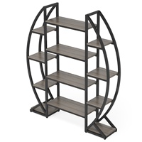 Meubles de maison modernes, bibliothèque haute, étagère de rangement, organisateur, métal vintage, bois simple, bibliothèque à 5 niveaux pour chambre à coucher, bureau