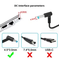 Adaptador de Corriente para Portátil de 65 W CC, 19,5 V, 3,33 A, para Portátil HP, Fuente de Alimentación de Repuesto
