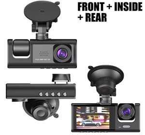 Cámara para Auto <span class=keywords><strong>DVR</strong></span> con 3 Canales, 3 Lentes, Pantalla IPS WIFI, Grabación en Bucle <span class=keywords><strong>HD</strong></span> 1080P, Caja Negra para Auto - Product Image 2