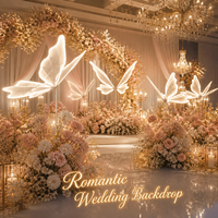 Lampe sur pied LED papillon lumineuse pour allée de mariage, entrée, scène, décoration d'événements et de fêtes