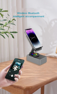 Zjfit Thông Minh Không Dây Cho Loa 360 Độ Xoay Máy Tính Để Bàn Đứng Với 4-Trong-1 Sạc Điện Thoại Máy Tính Bảng Chủ Màu Xanh - Product Image 4