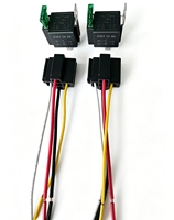 Relais de voiture JD1912 12V 40A 4 broches avec fusible intégré, LED verte, faisceau de câblage V4, support métallique SPST pour voiture, camion, klaxon, ventilateur, phare, camping-car