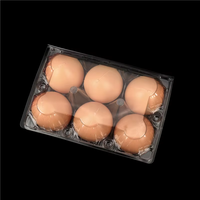Fourniture d'usine de 6 trous jetables transparents en plastique transparent plateau d'emballage sous blister d'oeufs de poulet plateau d'oeufs de poulet