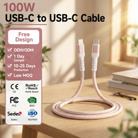 Câble de charge rapide USB-C vers C 5A en nylon tressé personnalisé avec logo KYT 100W 6 pieds pour iPhone 16 Pro Max