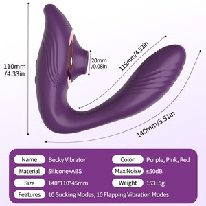 Vibrador de Masaje <span class=keywords><strong>Beki</strong></span> Recargable por USB, 100% Impermeable, con Succión y Vibración, para Mujeres, 50dB de Ruido, Estimulación del Punto G y del Clítoris - Product Image 5