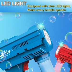 Logotipo <span class=keywords><strong>gratis</strong></span> Venta al por mayor de soplador de burbujas eléctrico Juguetes al aire libre Niños Burbuja de juguete Pistola de burbujas de plástico con luz para los niños - Product Image 3