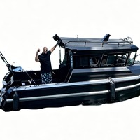 Bateau de pêche en alliage d'aluminium ZM OG-Y233, coque en plastique renforcé de fibre de verre, homologué pour la navigation en haute mer, compatible essence/gazole