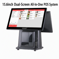 Terminal de point de vente tactile capacitif 10 points GSAN 15,6 pouces tout-en-un Android 2 Go de RAM 64 Go de SSD pour restaurant