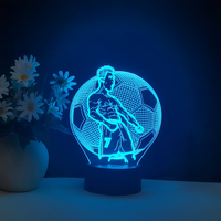 Nouveauté 3D messi veilleuse multicolore conception de joueur de football USB chambre lampe décorative pour les fans de football batterie AAA