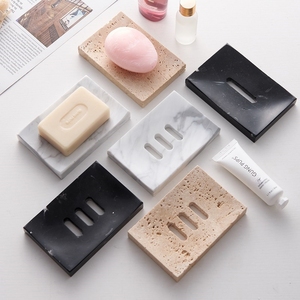 Moderna <span class=keywords><strong>Portasapone</strong></span> Rettangolare in Marmo Naturale con Design Impermeabile e Superficie Liscia per <span class=keywords><strong>Lavabo</strong></span> e Organizzazione su Scrivania - Product Image 1