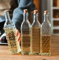 Meilleures ventes : Bouteilles en verre carrées graduées de 500 ml, réutilisables, pour vinaigre, huile d'olive, condiments, sauce soja, style antique, pour distributeur domestique