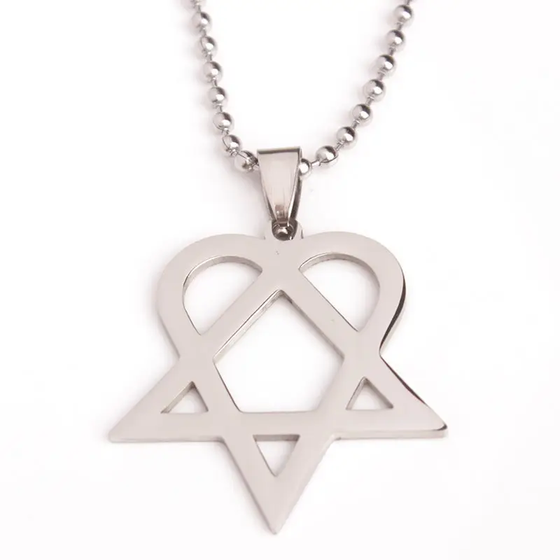 Custom Any Shaped Necklace Mens Womens Stainless Steel Pendant Necklace Heartagram Star Heart Him Chain Vintage Jewelry
