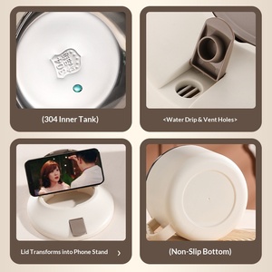 Contenitore per Noodle Istantanei Multicolore con Design Drenante, Grande Capacità, in <span class=keywords><strong>Acciaio</strong></span> <span class=keywords><strong>Inox</strong></span> 304, con Supporto per Telefono - Product Image 3