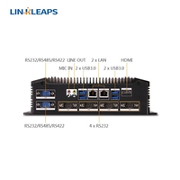 LINKLEAPS Mini PC industriel Intel I5 6200U/7200U de haute qualité PC intégré sans ventilateur avec 2GbE LAN 6 ports RS232