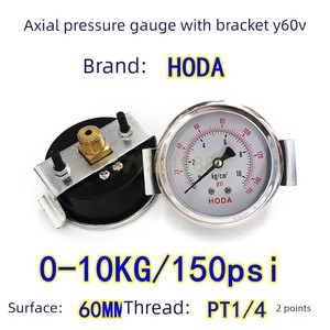 Manómetro de Presión Axial HODA de 40 mm con Rosca PT1/8 y Soporte, 0-10 kg, 140 psi - Product Image 5