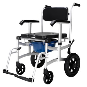 Silla de inodoro plegable de aleación de aluminio con ruedas para uso doméstico de ancianos y adultos con discapacidad - Product Image 1