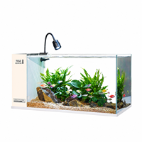 Aquarium d'eau douce avec filtre latéral haute performance, projecteur réglable et design aquascaping, fourniture sur mesure en usine