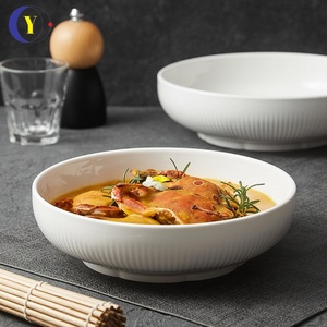 Bol à nouilles en céramique blanc simple et créatif pour la maison - Product Image 1