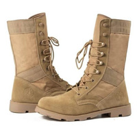 Bottes de jungle Armystrong en cuir de vache noir et beige sable de 9 pouces pour hommes, pour le Ghana