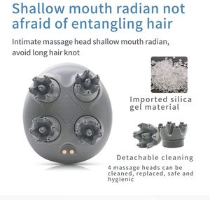Hot Bán Tự Động Cầm Tay Dễ Dàng Sử Dụng Mô Sâu Nhào Rung Da Đầu Massager Điện Silicone Đầu Massage Thiết Bị - Product Image 4