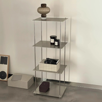 Estantería Modular de Acero Inoxidable de Múltiples Niveles, Estantería y Exhibidor para Sala de Estar, Dormitorio, Estudio