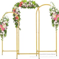 Meilleure vente transfrontalière : Arche en fer forgé doré de 72 pieds, réglable, pour allée de mariage, support de ballons et toile de fond photo, motif montagne