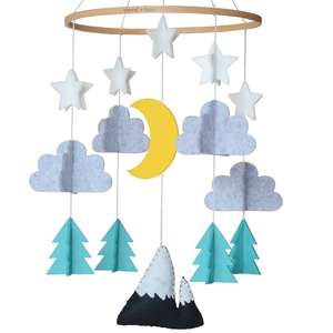 Neutral niños bebé decoraciones cuarto <span class=keywords><strong>de</strong></span> niños ecológico hecho a mano colgante niño fieltro espacio musical <span class=keywords><strong>cuna</strong></span> <span class=keywords><strong>de</strong></span> bebé móvil - Product Image 6