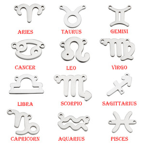 12 Dijes de Acero Inoxidable con Signos del Zodiaco |   Colgantes de Constelaciones Chapados en Oro de 18K para la Creación de Joyería DIY, Collares y Pulseras - Product Image 4