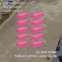 Paquete de 10 Manteles Modernos de Poliéster Rosa Intenso, Resistentes a las Arrugas y Lavables, de 60x126 Pulgadas, para Banquetes, Bodas y Fiestas