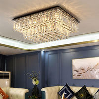 Lustre en cristal taillé à facettes, LED trois couleurs, moderne, minimaliste, luxueux, pour salon et chambre à coucher