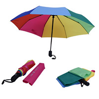 Parapluie intelligent automatique classique à 3 plis de haute qualité, tissu pongé 190T, impression logo arc-en-ciel, cadeaux d'affaires, golf