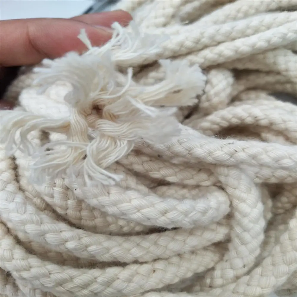 wholesale round Braided Rope 8 Ply Eco-friendly Cotton Cord Cotton Rope