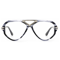 Monturas de Gafas Ópticas Populares de Acetato y Metal con Doble Puente y Bisagra Reparable de Celulosa