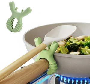 Pequeño soporte de ABS para utensilios de cocina con clips para ollas y reposacucharas, diseño antidesbordamiento para <span class=keywords><strong>el</strong></span> hogar - Product Image 2