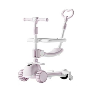 Anti-Rollover Foldable <b>Three</b>-Wheel Baby Pedal Scooter Height Adjustable Seat Digital Display Seat Included for 3-12 Years Old - Product Image 1