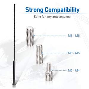 Remplacement du mât d'<span class=keywords><strong>antenne</strong></span> d'autoradio en caoutchouc flexible universel avec adaptateur fileté M4 M5 M6 pour <span class=keywords><strong>antenne</strong></span> de véhicule AM <span class=keywords><strong>FM</strong></span> sur le toit - Product Image 2