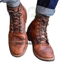 Oil Resistant Rubber Head Cow Leather Anti Slip Construction Cut Waterproof Safety Boots
