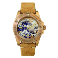 Rts Stock bateau gratuit San martin CUSN8 Bronze cuivre NH35 Bgw9 plongeur 20atm saphir automatique mécanique montre en cuir à vendre
