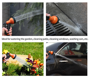 लचीला गार्डन नली 3 परत प्राकृतिक लेटेक्स बहु फ़ंक्शन नोजल के साथ अनुकूलित - Product Image 6